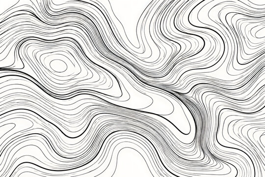 Elegant monochrome wave pattern with intricate flowing lines and minimalist style