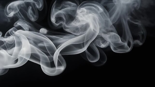 Calm Smoke Loop With Layered White Curls Rising Slowly Drifting Naturally And Forming Softly