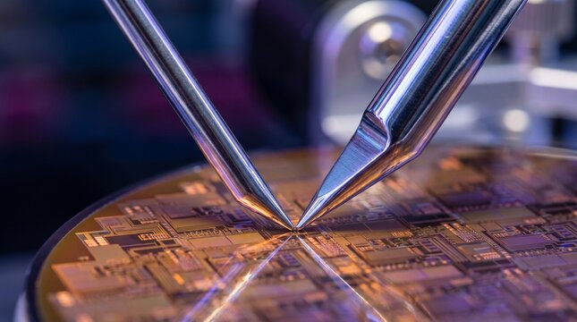 Precision wafer testing with micro probes for advanced semiconductor manufacturing and high technology electronics production