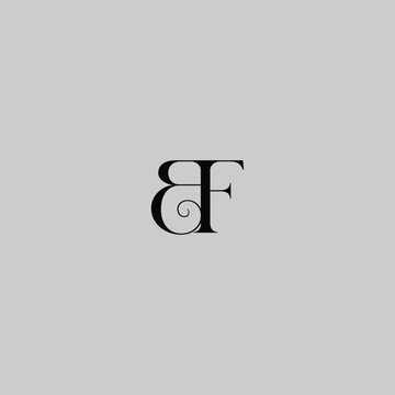 letters bf text logo design vector 