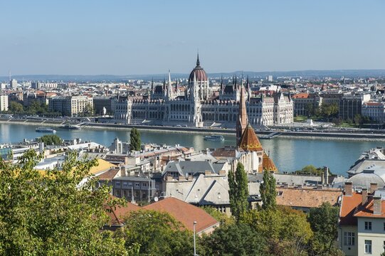 View of the Hungarian Parliament Building from Fisherman's Bastion, Budapest, Hungary