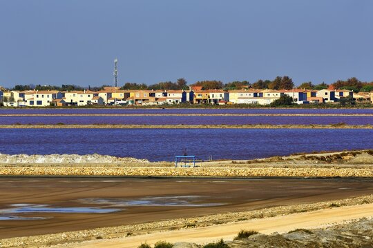 Salins du Midi, Salin-de-Giraud, Camargue, Bouches-du-Rhone, Provence-Alpes-Cote d'Azur, Southern France, France