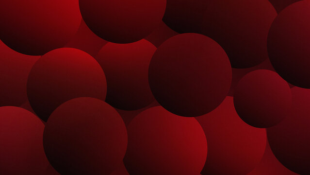 Modern dark red 3D spheres background with grainy noise texture and soft lighting creating a sophisticated minimalist spatial composition for creative visual projects.