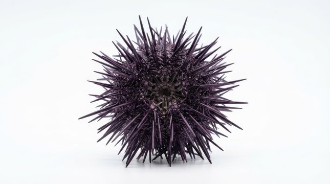 Purple sea urchin with sharp spines