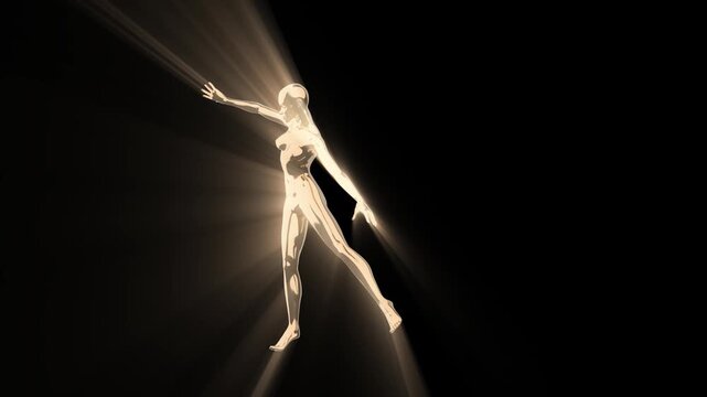 a Golden Classic dancer woman, or female dancer inside a party or event, Ideal for promoting a video or using for title credit or end credit. For highlighting a product or showcasing a project. Good f