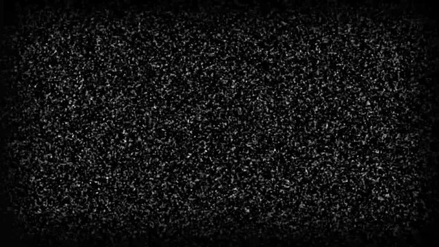 Old Retro TV - Static tv black and white noise caused by bad signal reception. Loop animation. Dust and scratches with film light leaks and noise effects. Analog vintage video overlay.