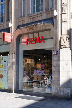 September 25, 2026, D&uuml;sseldorf, Germany - HEMA store facade with products displayed in the window