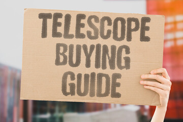 "Telescope buying guide" Beginners choose first stargazing equipment. TELESCOPE. BEGINNERS. APERTURE. MOUNT. BUYING. © AndriiKoval