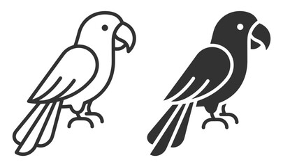 Fototapeta premium parrot icon line and glyph style bird illustration on transparent background