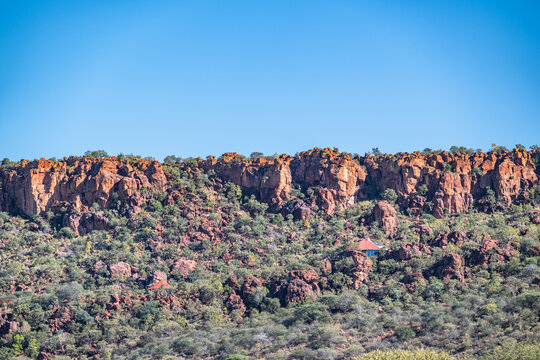 Red Rock Formations and Scrubland at Waterberg Plateau