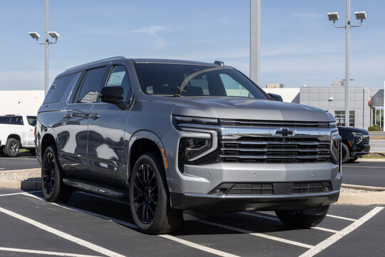 Chevrolet Suburban 4WD LT Large SUV at a dealership. Chevy offers the Suburban with a 5.3L Ecotec3 V8 engine. MY:2026