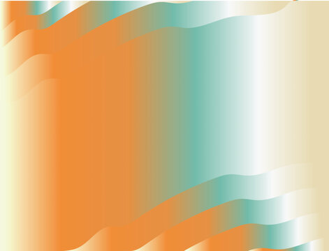 Abstract background, with flowing wavy, lines in gradient, orange, teal, and, cream colors, smooth, liquid texture and, soft light transitions