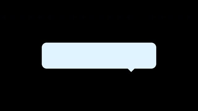 Animated Blue Chat Message Bubble Notification Popping Up On Dark Background.