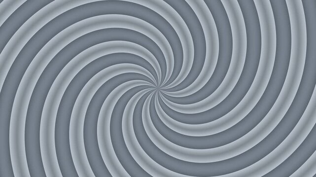 Silver gray embossed spiral swirling toward the center, hypnotic optical illusion abstract background