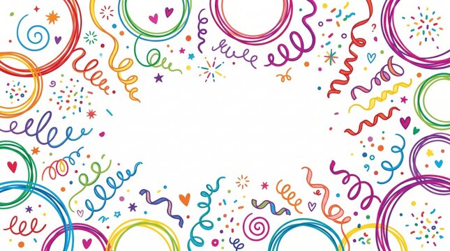 Cute colorful dashed circle seamless pattern vector background with stars and bows for birthday party, wallpaper, and baby craft.