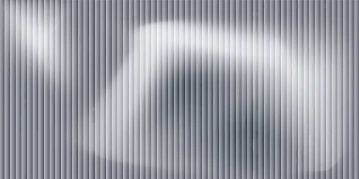 Monochrome waves with transparent vertical layering and soft opacity shifts. Abstract distorted glass effect, minimal and textured in grayscale palette. Vector illustration for futuristic design