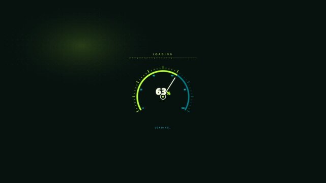 Analog arc gauge with sweeping needle and glowing scale