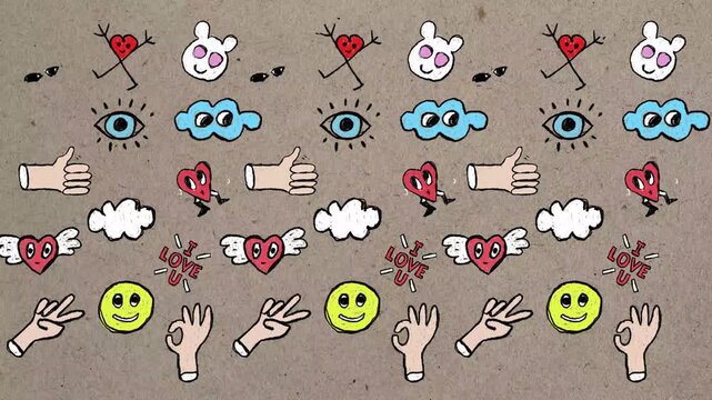 Colorful Cartoon Hand Drawn Doodle Animation