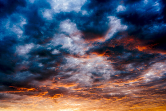 clouds in sky with sunset