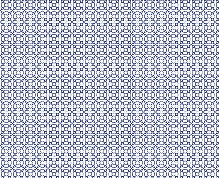 Light Blue Chinese Wanzi Swastika Meander Pattern for Home Textile and Wallpaper Design