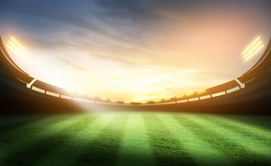 Fototapeta premium lights at night and stadium. Football stadium at night.