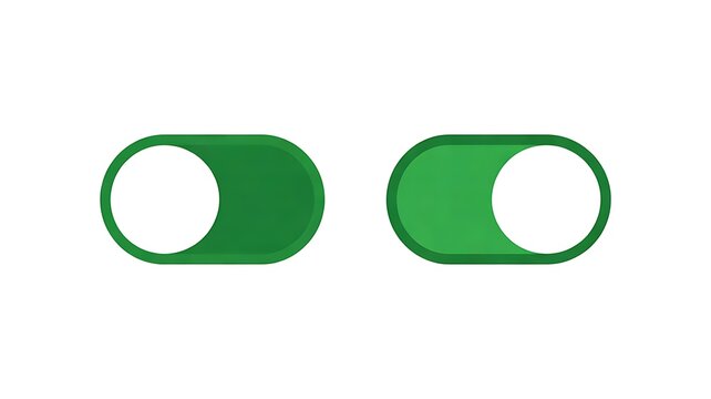 on-off toggles switch buttons vector set illustration. Isolated On Off switcher icons. Modern web and mobile app switch power button interface elements. Setting toggle icon design 