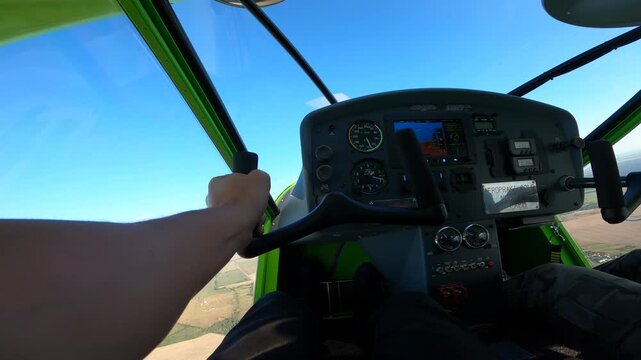 Cockpit view of small private plane