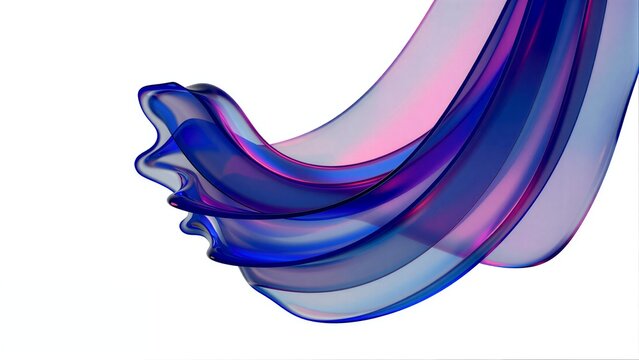 Abstract flowing ribbons of vibrant blue and purple colors