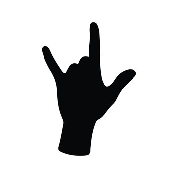Silhouette of Hand Gesture Showing Rock Sign.