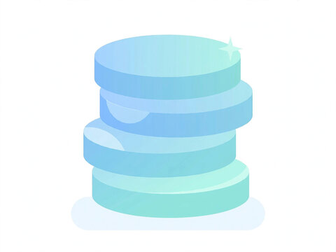 blue coin stack vector icon isolated on white background