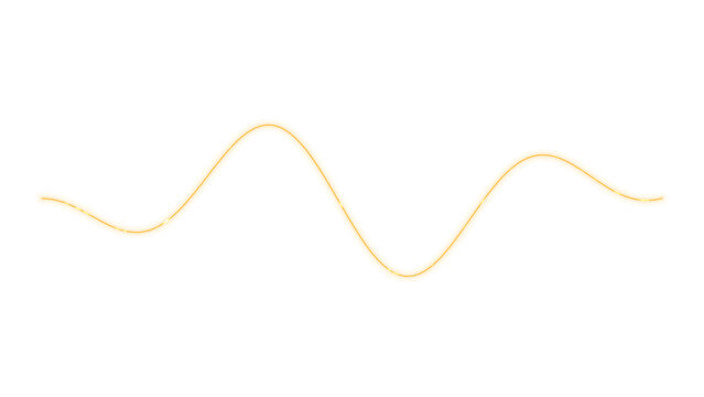 Gold sound wave audio frequency line isolated on a white background. Glowing rhythm signal. Modern abstract music waveform symbol for digital media player interface and acoustics design projects