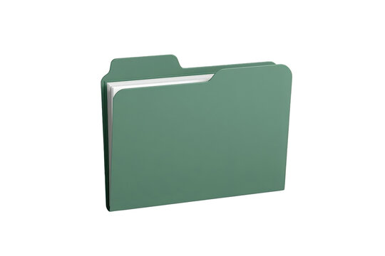 Two green office folders arranged side by side