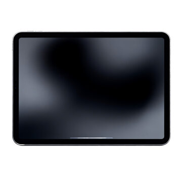 Modern slim tablet computer with blank inactive dark screen