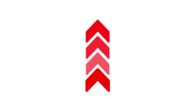Modern arrow icons with smooth directional loop animation on a black background, suitable for video overlays, navigation graphics, user interface designs, and high-resolution 4K motion graphics.