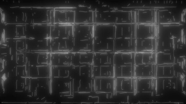 Abstract grid pattern animation with dynamic light trails for modern
