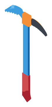 Mountaineering ice axe climbing gear flat vector ill.... Generative AI