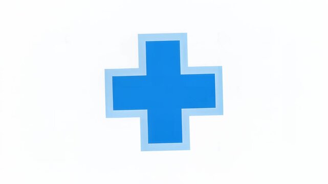 Blue cross symbol medical healthcare health care plus sign icon