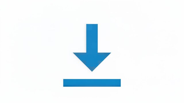 Blue downward arrow symbol on white background