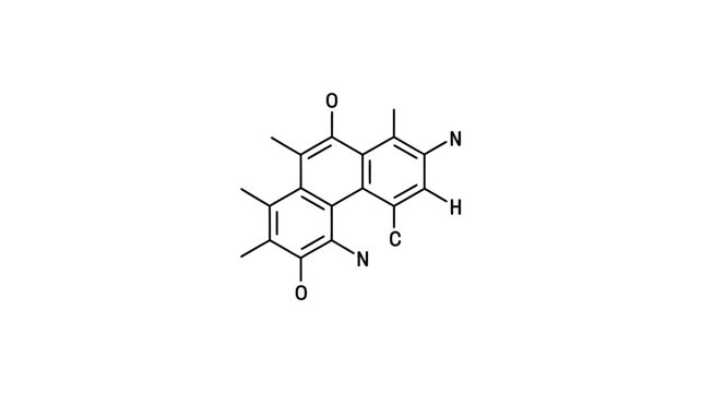 Chemical Molecular Structure Diagram with Nitrogen and Oxygen Atoms