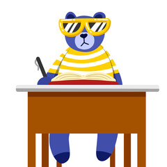 Cool bear at school desk  © Enggar