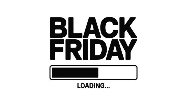 Black Friday Loading Progress Bar Minimalist Sale Typography Design