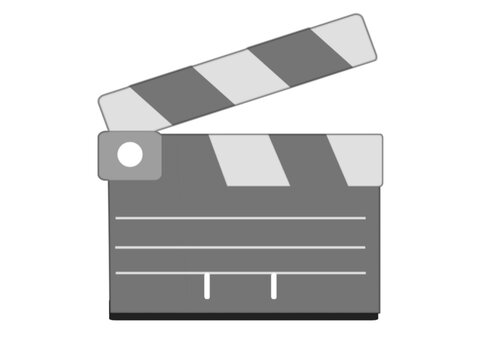 Minimalist movie clapperboard vector illustration for cinema and video production
