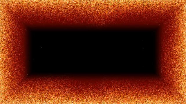 Abstract orange grainy geometric frames with deep black centers