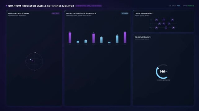 Quantum Computing Dashboard Loop Animation