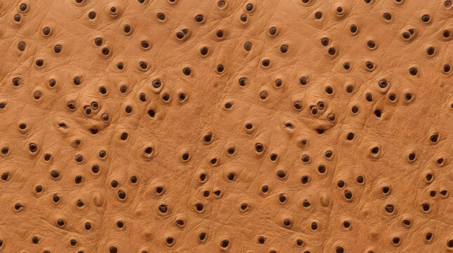 brown ostrich leather background seamless texture with characteristic quill follicles and bump patterns for luxury fashion and accessories design