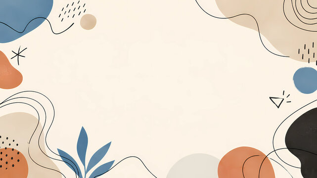 doodle pattern background with abstract shapes, lines and dots