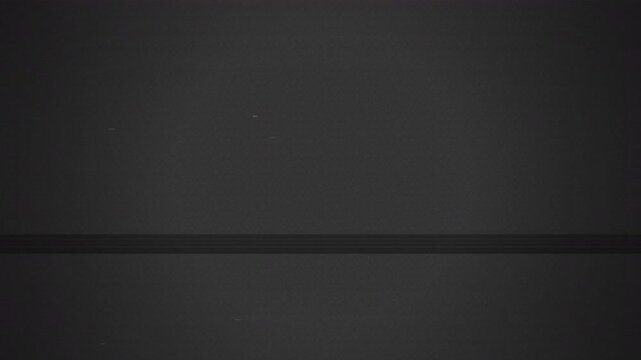 Dark gray background with analog VHS distortion, vertical scanning lines and pixelated static noise, ideal for retro motion graphics and film overlays