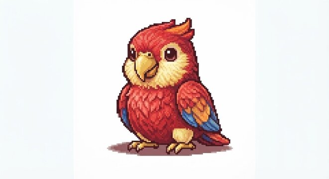 cartoon parrot on a branch