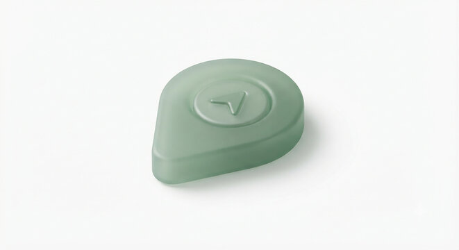Minimalist 3D Rendered Map Pin Pointer Location Icon on White Background