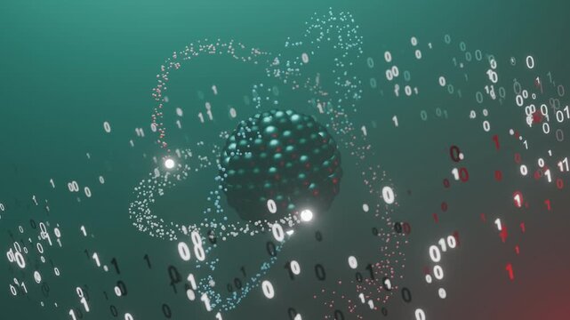 Quantum Computing with Floating Binary Data and Glowing Particles